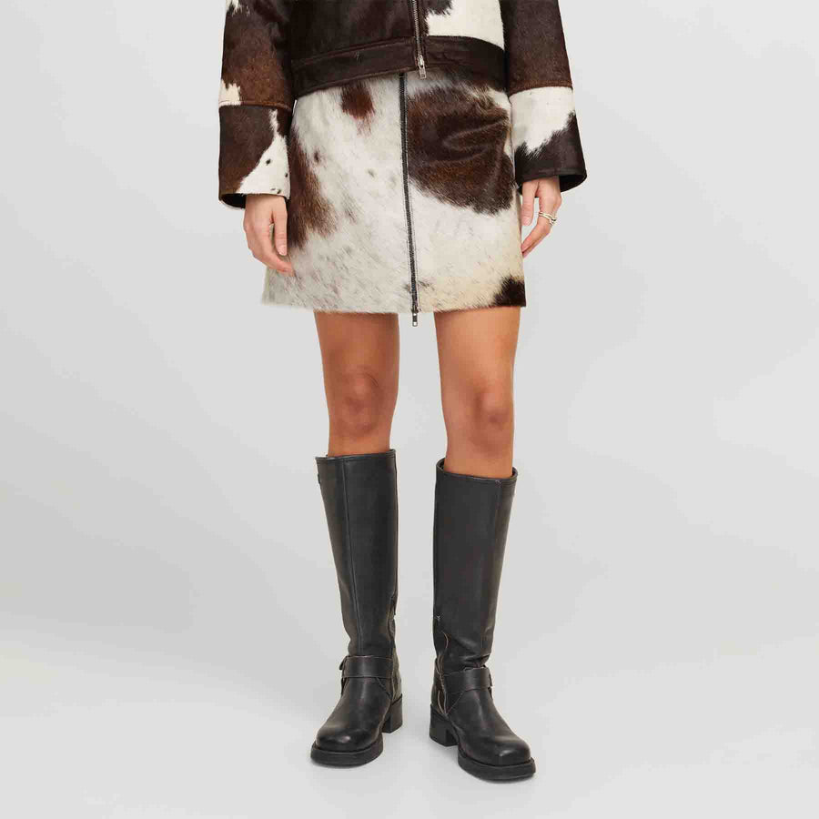 Jxhannah cow leather skirt