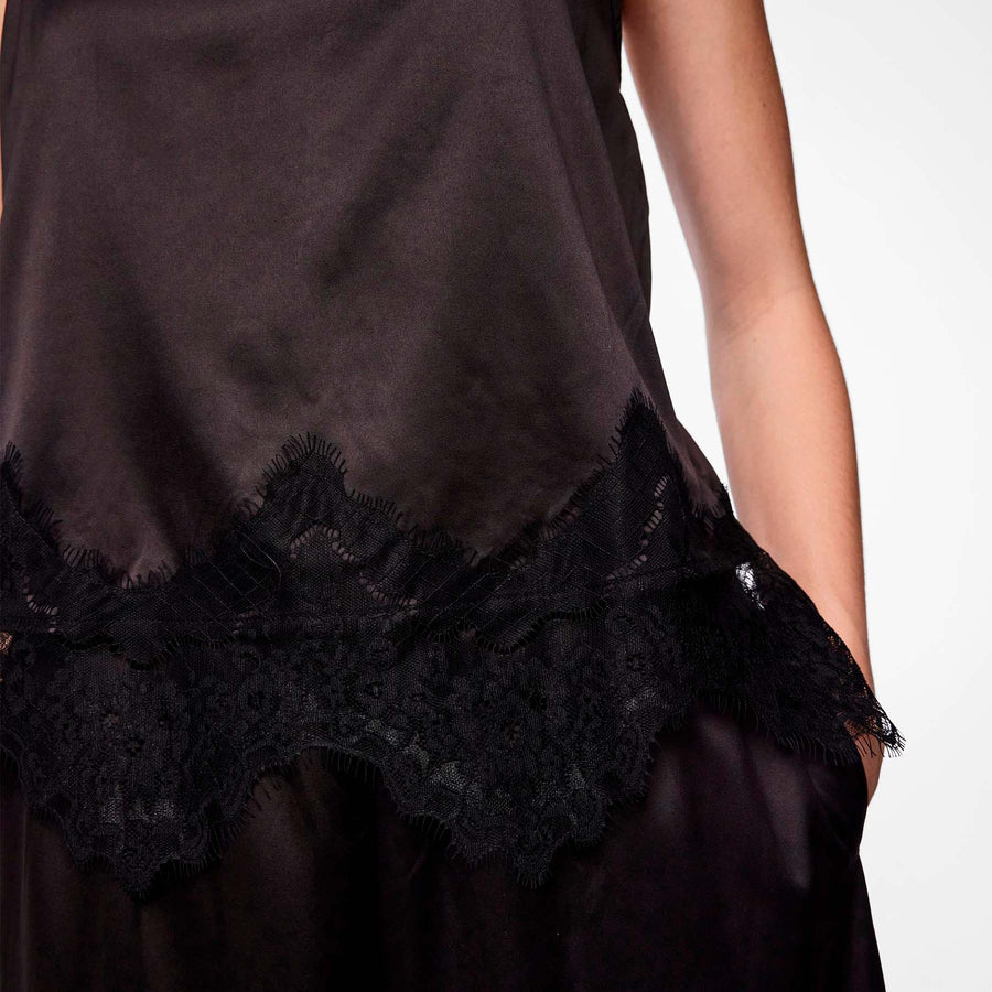 Pcnomi strap lace top