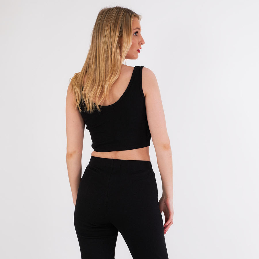 Ck rib crop top