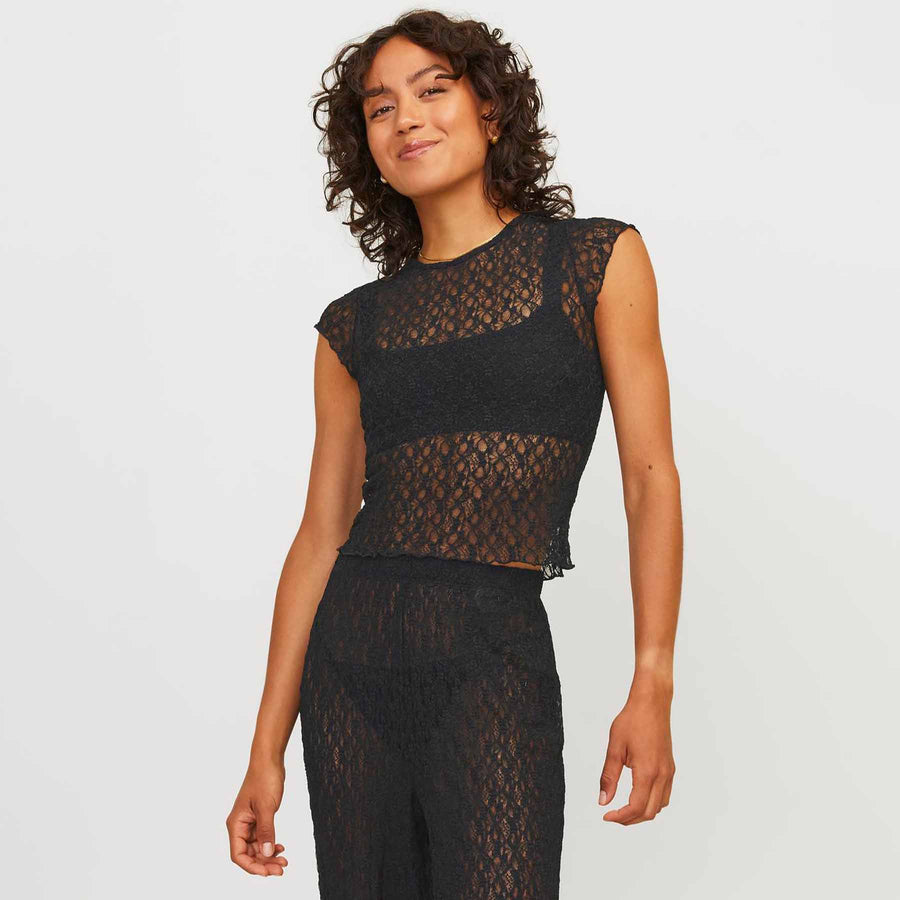 Jxleah lace str ss tee