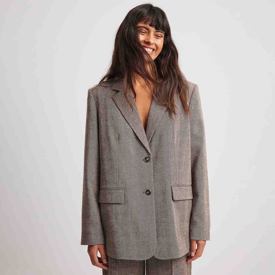 Oversized herringbone blazer