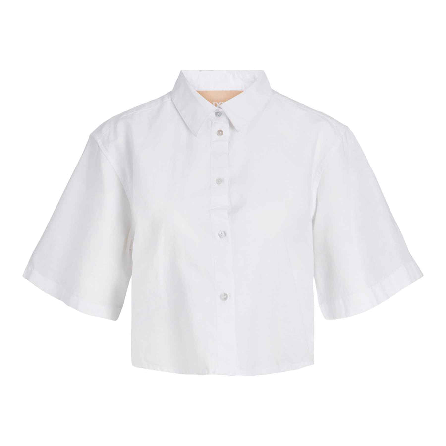 Jxlulu cropped linen shirt