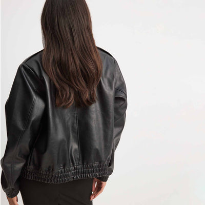 Oversized pu pocket jacketThumbnail