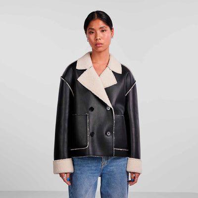 Pcfranny short pu teddy jacketThumbnail