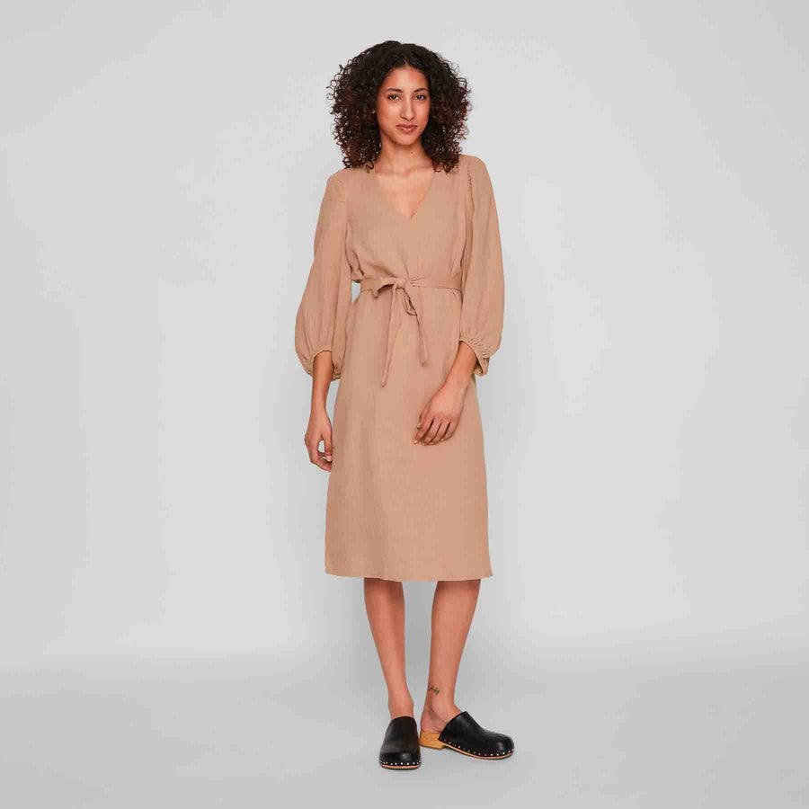 Vilania v-neck 7/8 calf dress