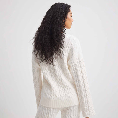 V-neck cable knit sweaterThumbnail