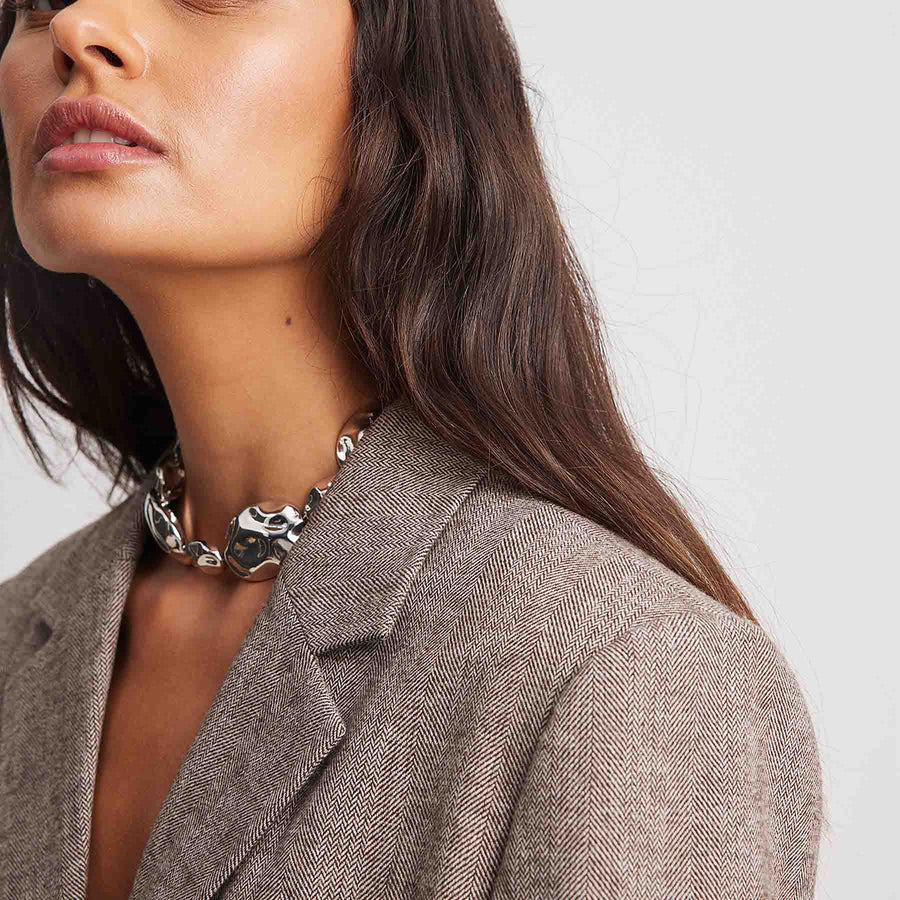 Oversized herringbone blazer