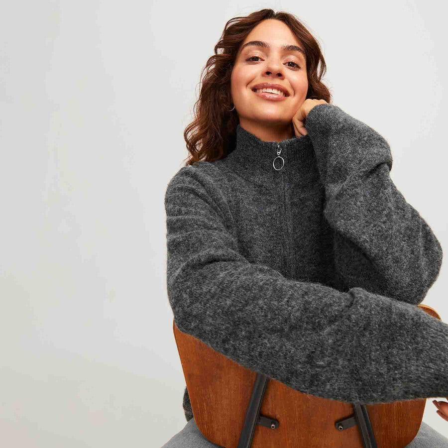 Jxevi zip cardigan knit