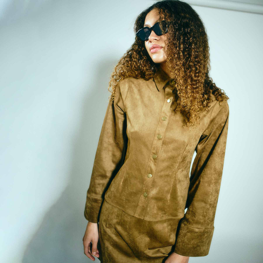 Leia faux suede shirt
