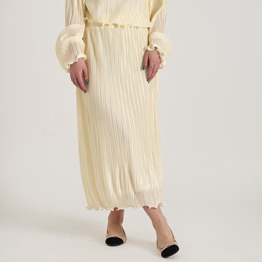 Plisse flounce detail skirt