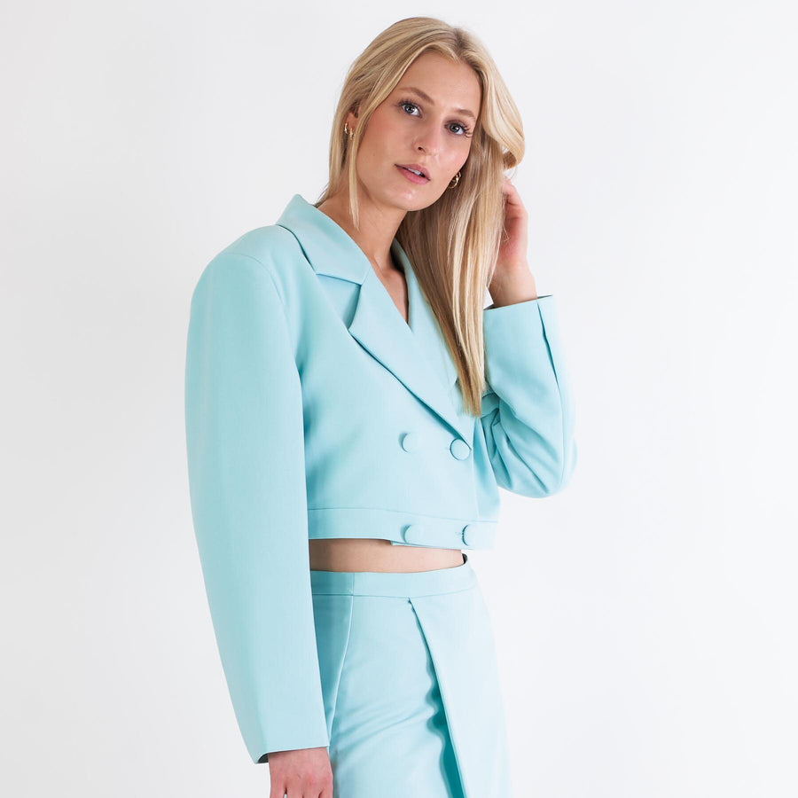Cropped boxy blazer