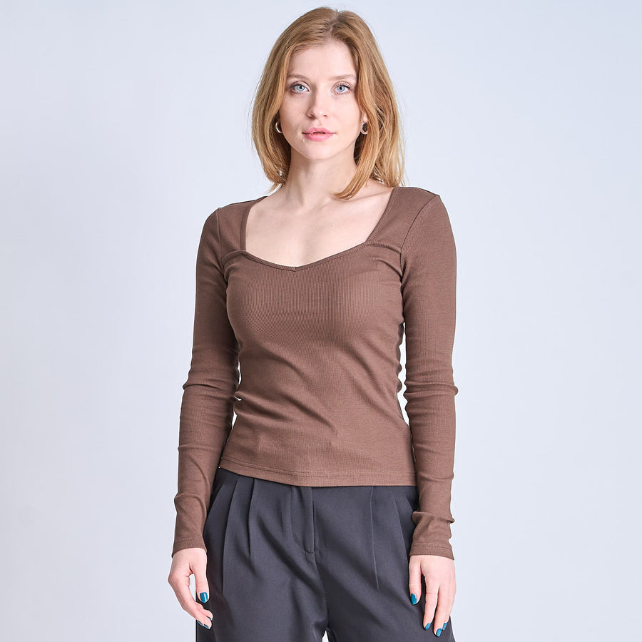 Purmynte heart neck blouse