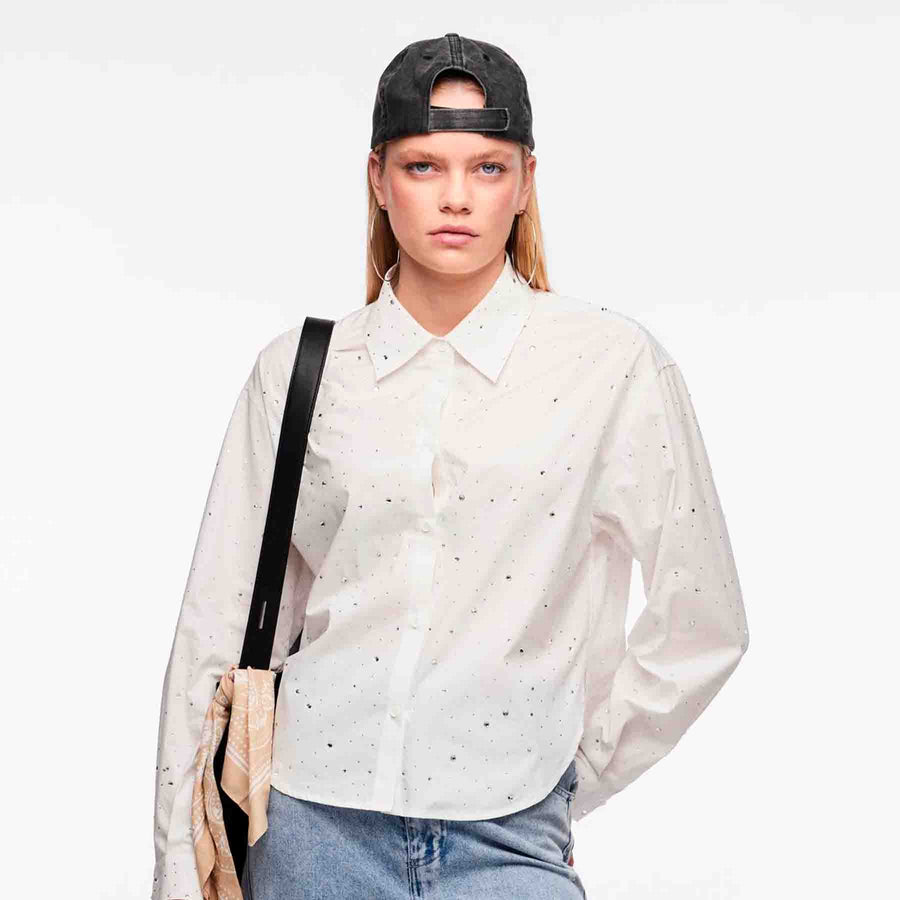 Pcnikki ls rhine stone shirt