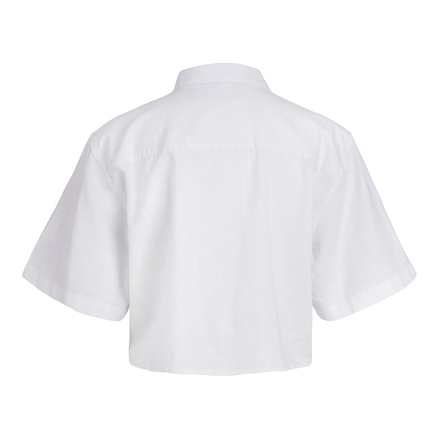 Jxlulu cropped linen shirt