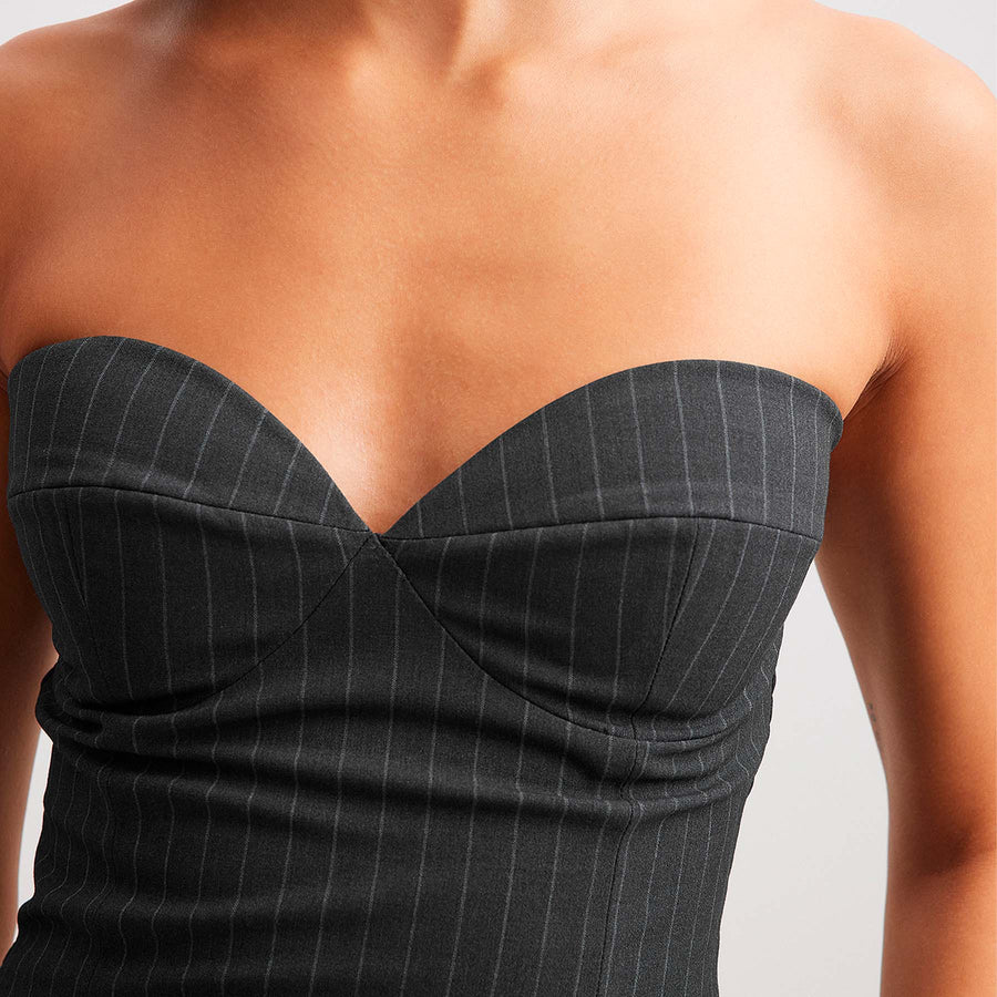 Pinstriped corset top