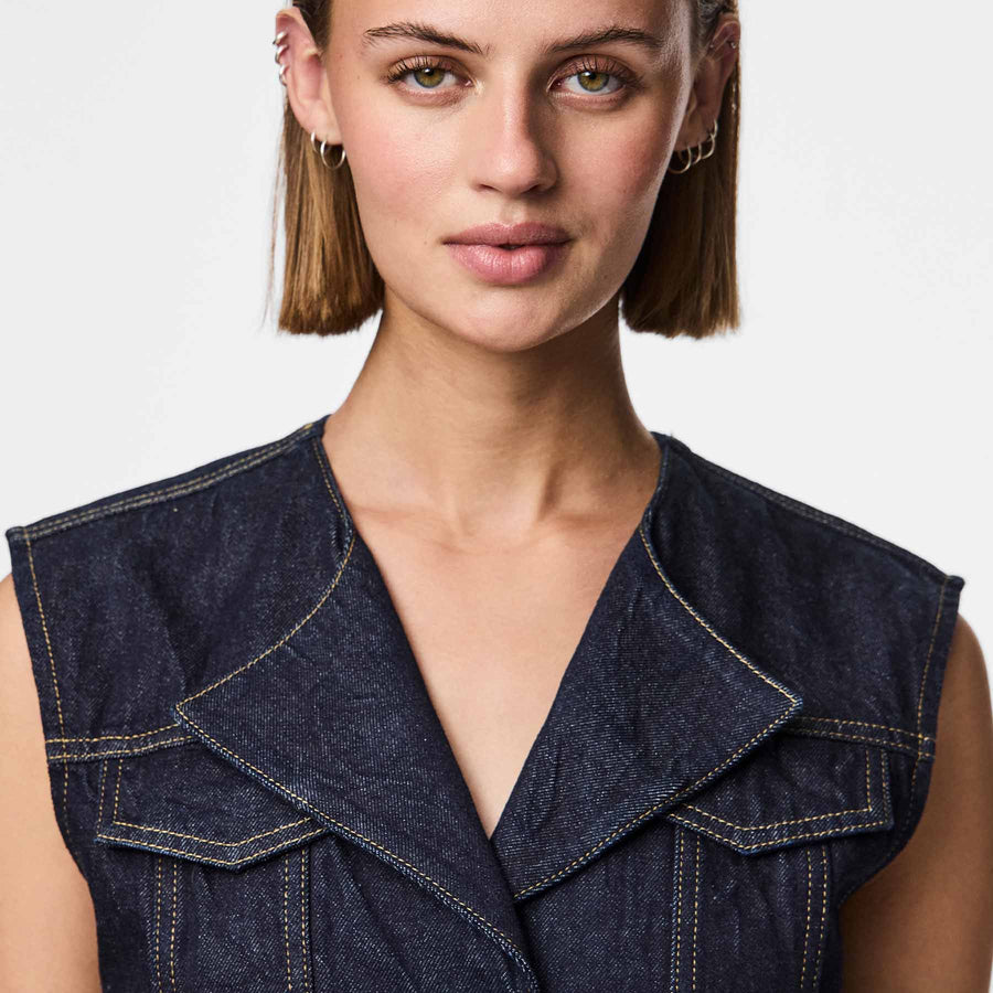 Pcnua sl fitted denim vest