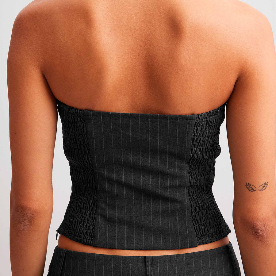 Pinstriped corset top