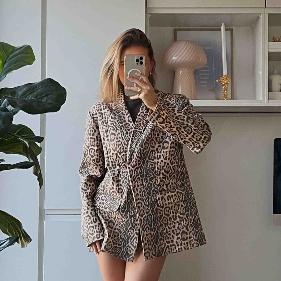 Pcfia ls loose denim blazer