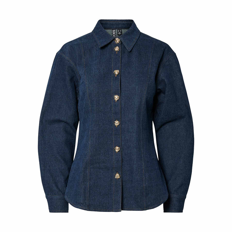 Pcfabia ls fitted denim shirt