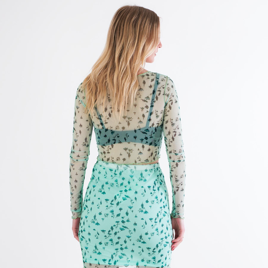 Sophia crop mesh blouse