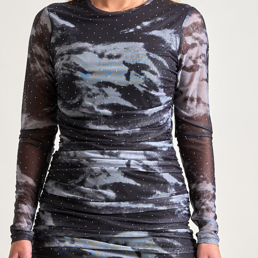 Opal mesh print dress