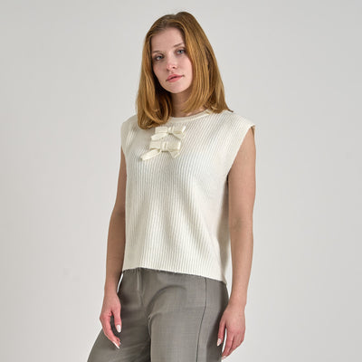 Pcgabby sl o-neck bow vestThumbnail