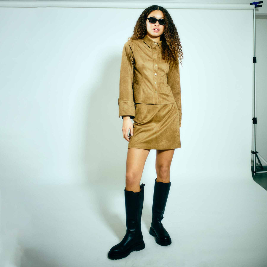 Leia faux suede shirt