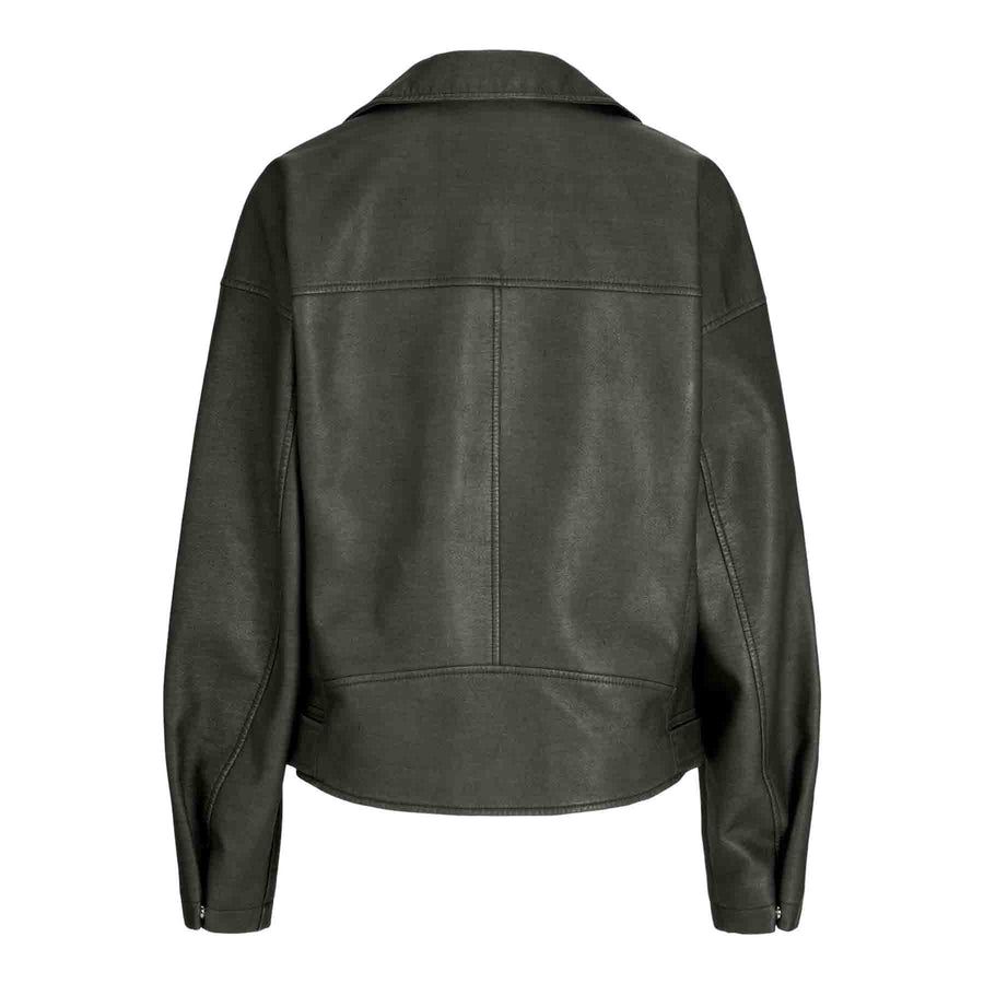 Jxfrida washed pu biker