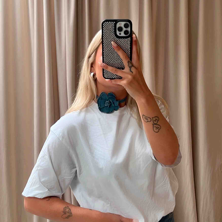 Pclomina denim choker