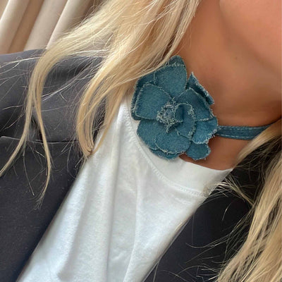 Pclomina denim chokerThumbnail