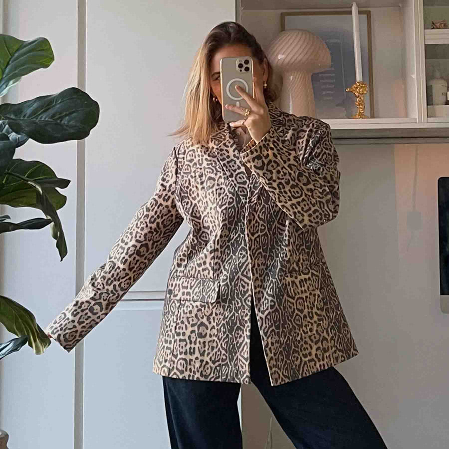 Pcfia ls loose denim blazer