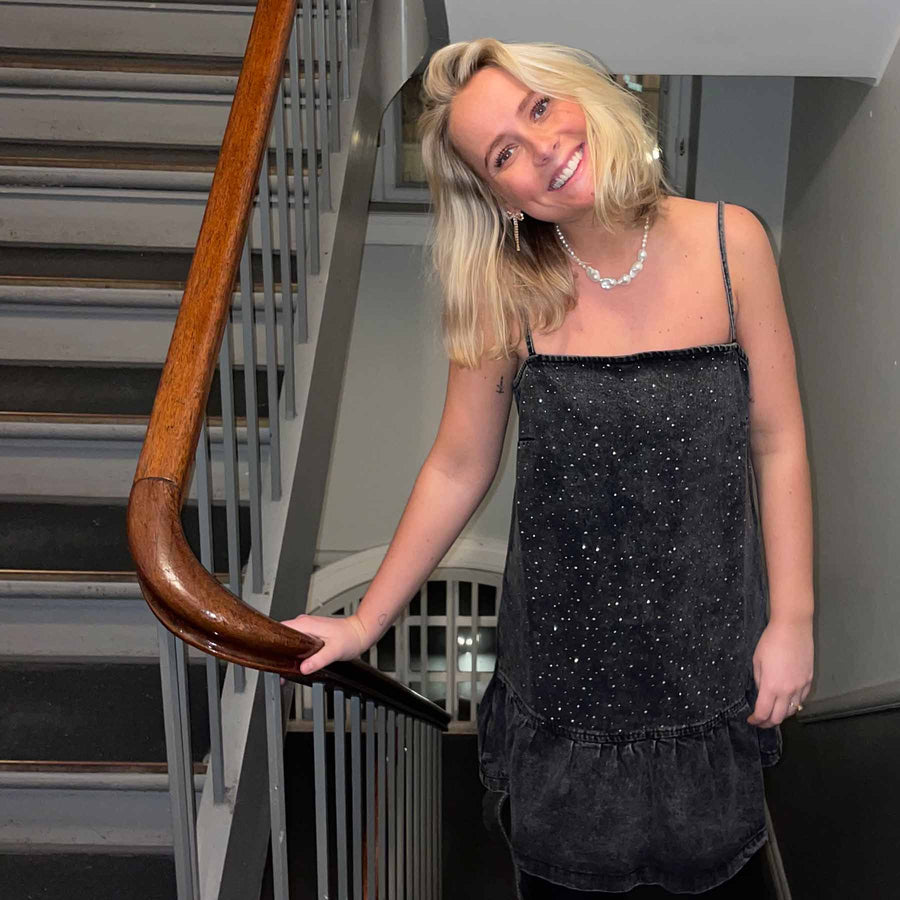 Pcnoel short slip denim dress