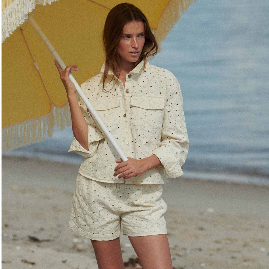 Viemilia anglaise denim shorts