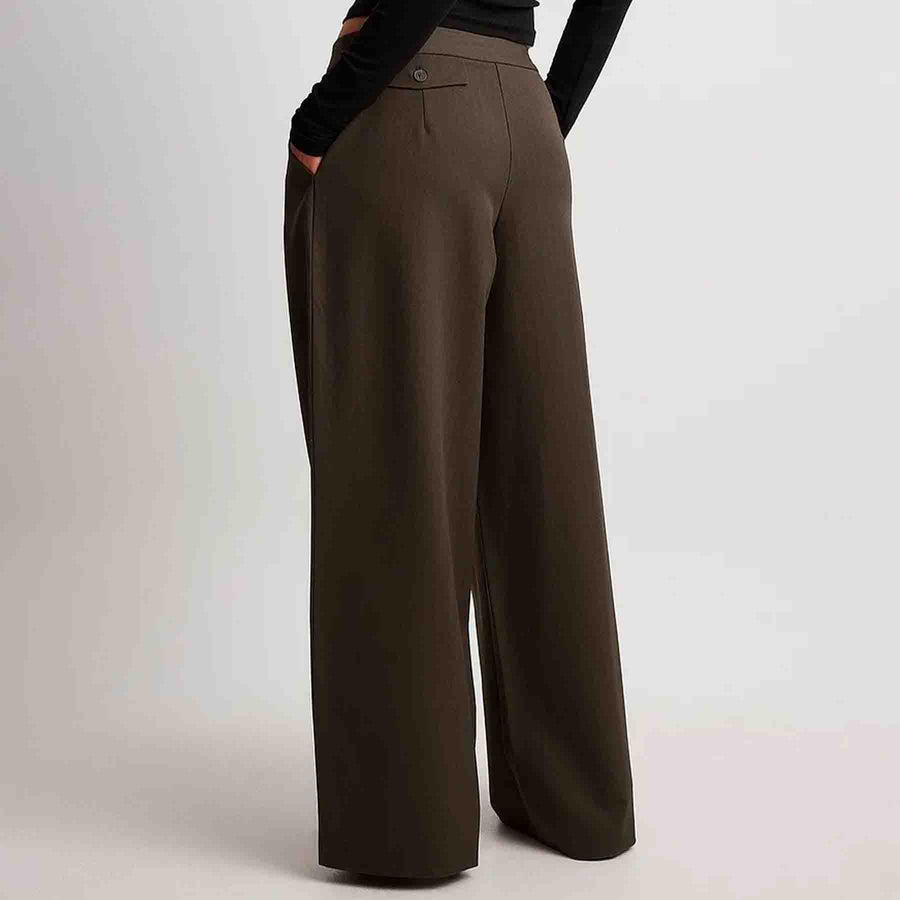 Detail mid waist loose trousers