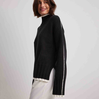 Contrast turtle neck sweaterThumbnail