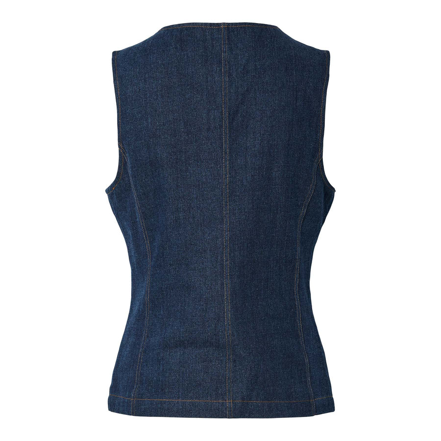 Pcfabia sl o-neck denim vest