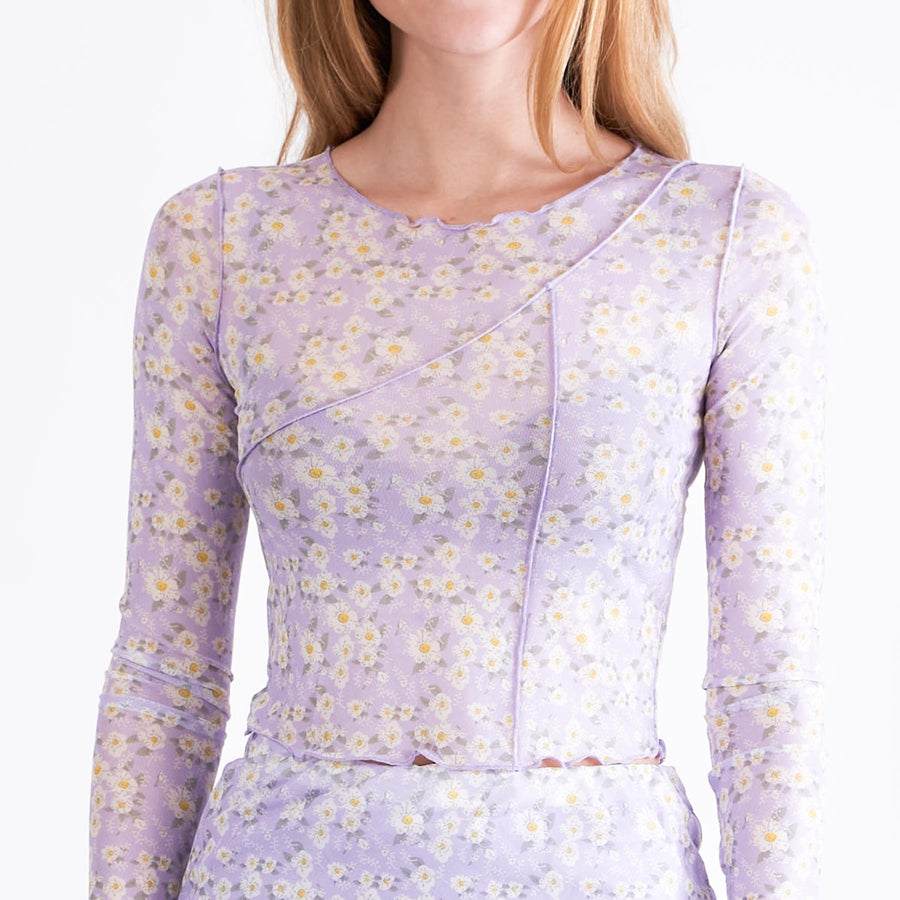 Sophia crop mesh blouse
