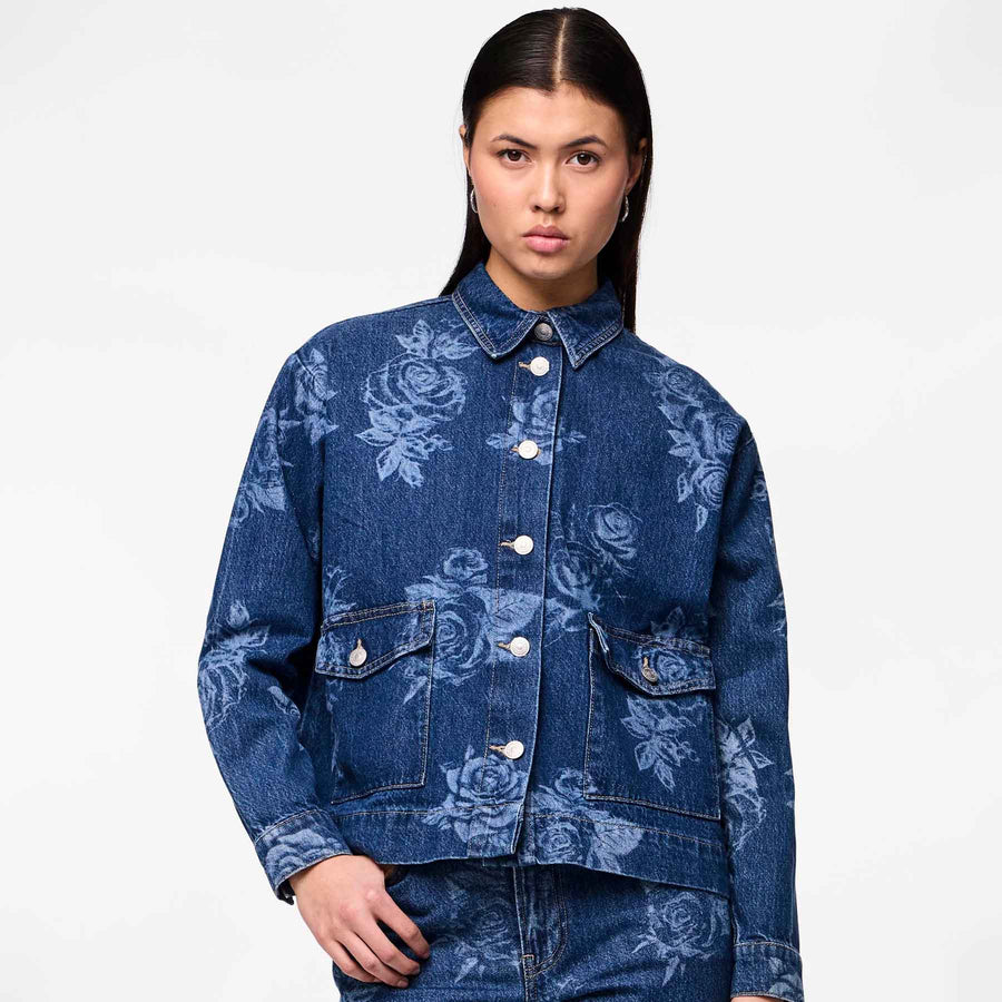 Pcflora ls denim shirt