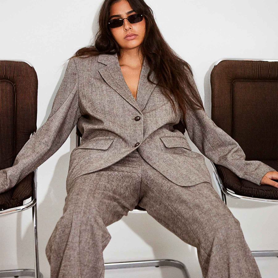 Oversized herringbone blazer