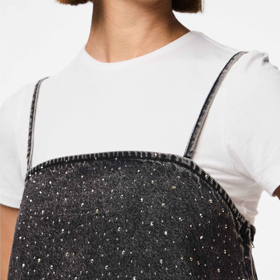 Pcnoel short slip denim dress