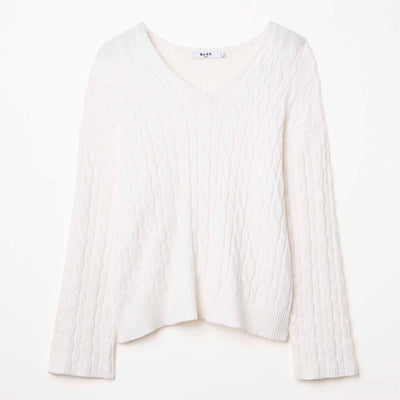 V-neck cable knit sweaterThumbnail