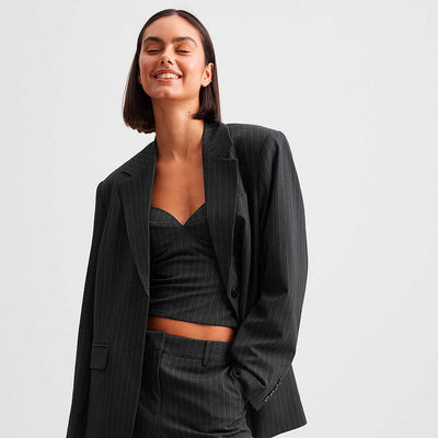 Pinstriped corset topThumbnail