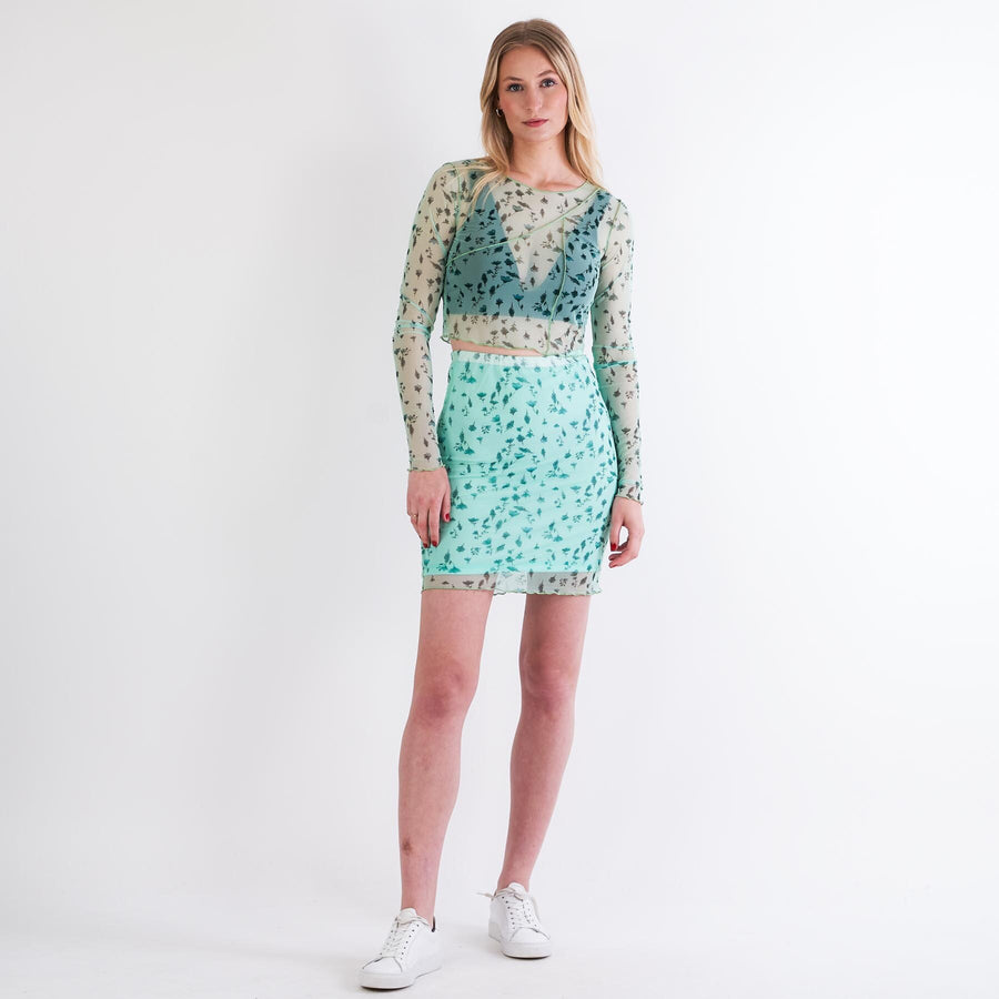 Sophia crop mesh blouse