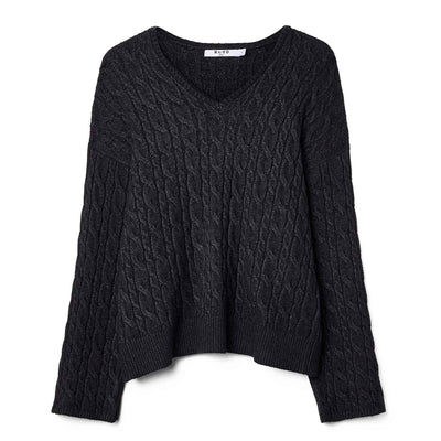 V-neck cable knit sweaterThumbnail