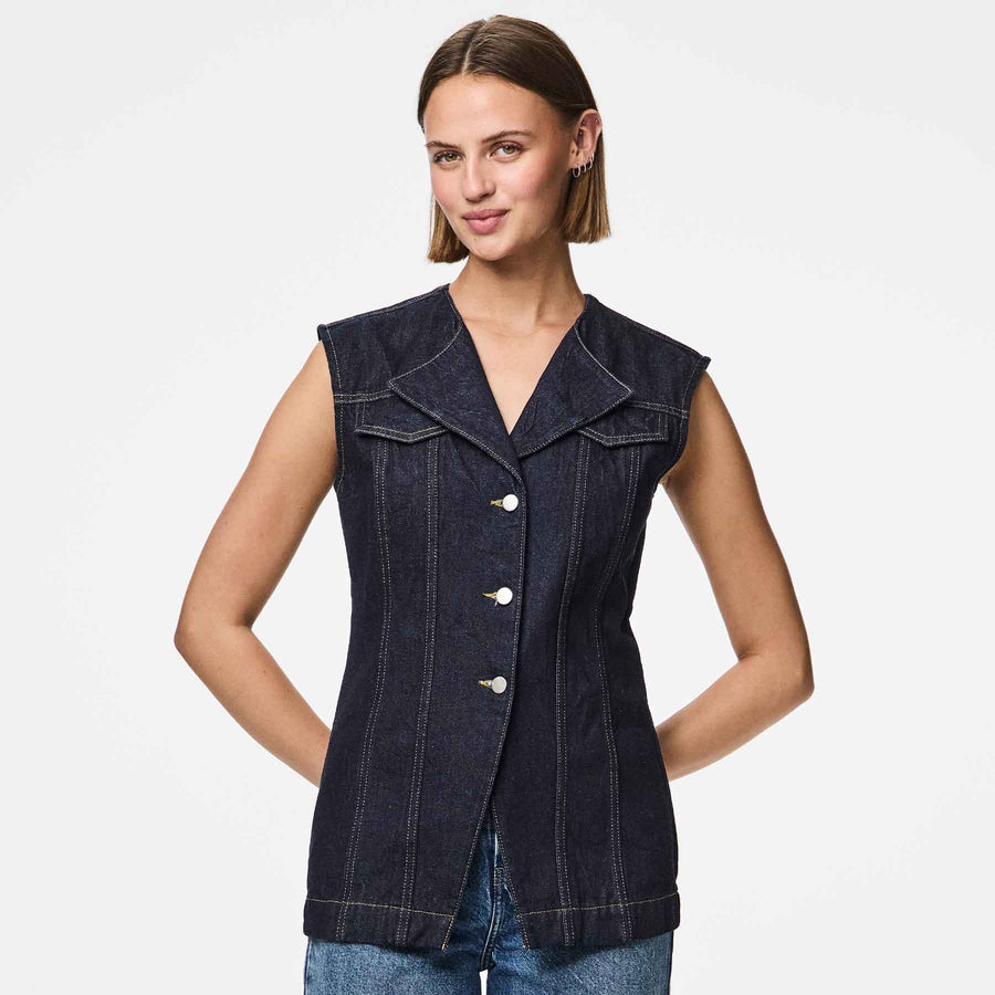 Pcnua sl fitted denim vest