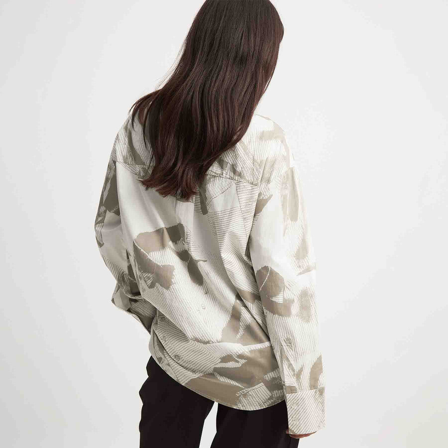 Oversized printed collar shirt
