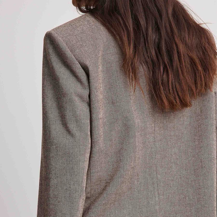 Oversized herringbone blazer
