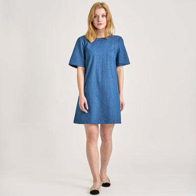 Pcdove ss o-neck bow dressThumbnail