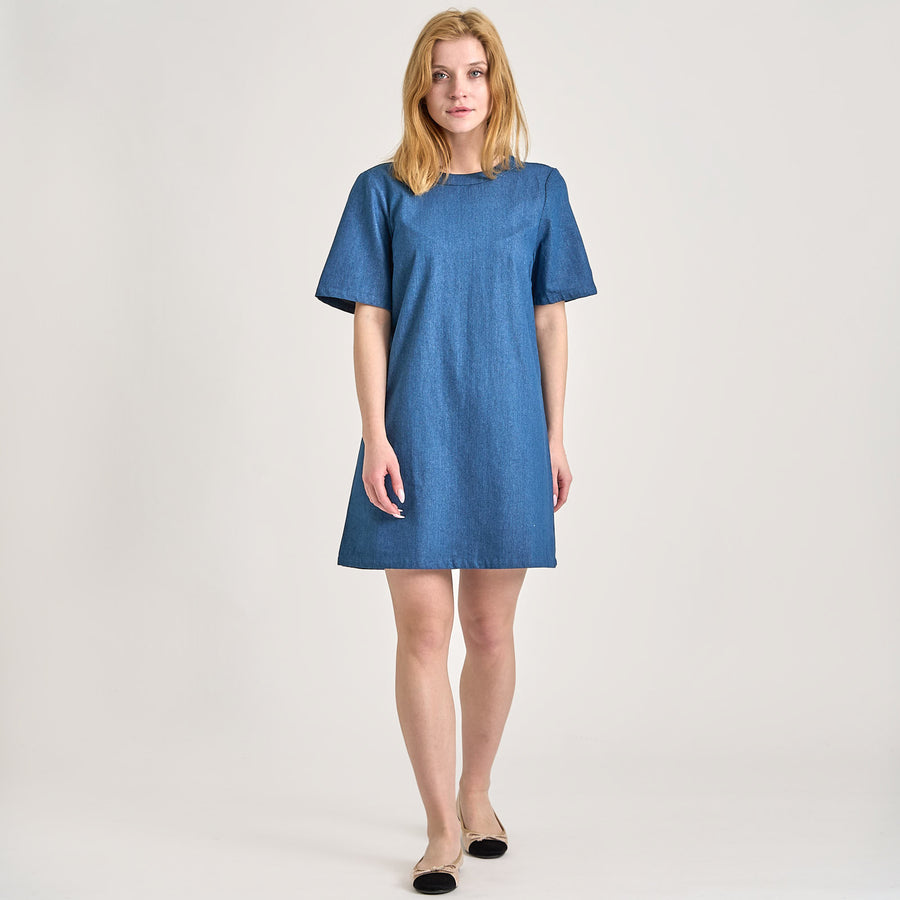 Pcdove ss o-neck bow dress