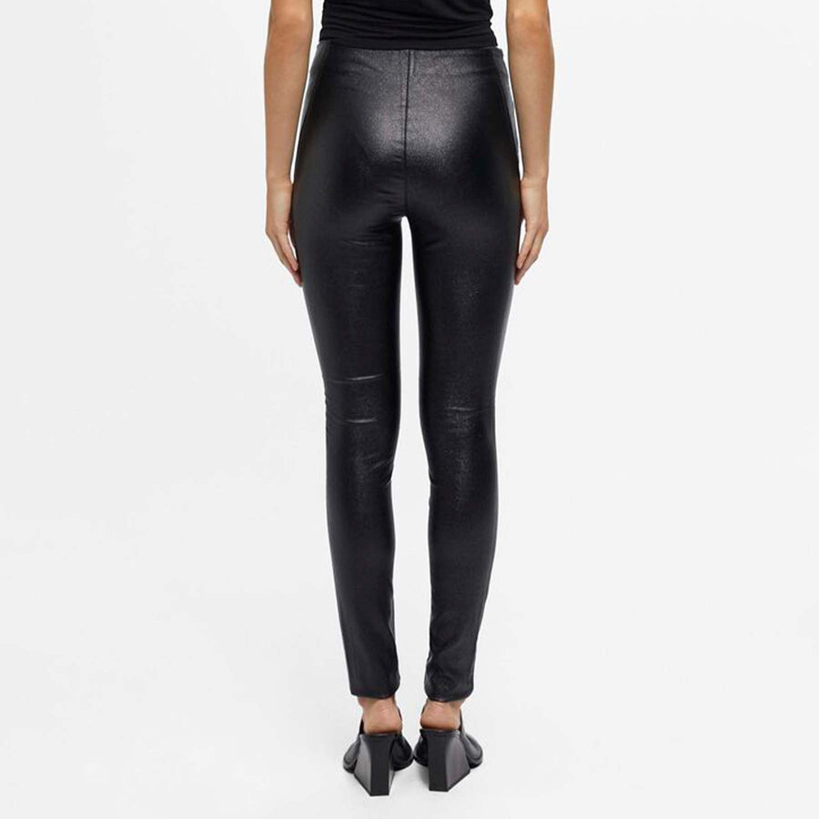 Objbelle coated glitter leggings